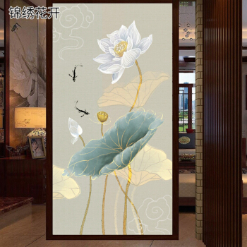 中国式水墨画玄関の背景の壁の壁画のハスの花は简単に现代大気8 D立体居間に入る壁紙の5 D廊下の背景の壁の壁紙を飾る。